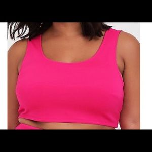 Neon pink crop top